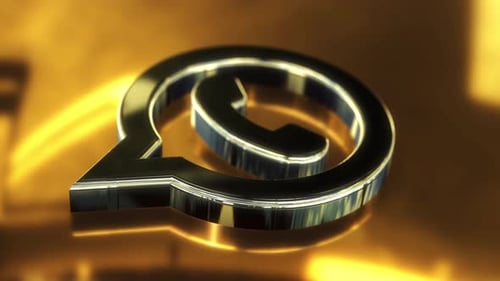 3D Metallic Gold Communication Icon Logo Reveal