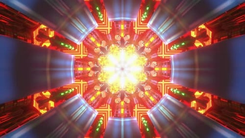 Flower Pattern 3d Seamless Loop Trippy Psychedelic Abstract Visual Madnala Tunnel With Light Energy