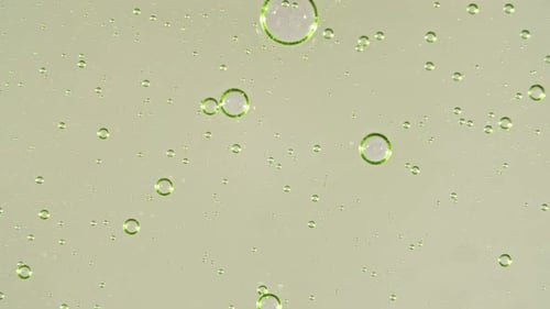 Transparent Green Cosmetic Gel Cream With Molecule Bubbles