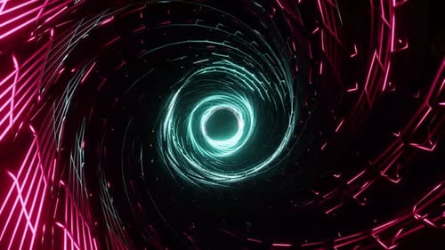 Space Cyberpunk Tunnel Vj Loop Background 4K