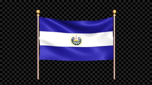 Waving El Salvador National Flag Animation with Alpha Channel