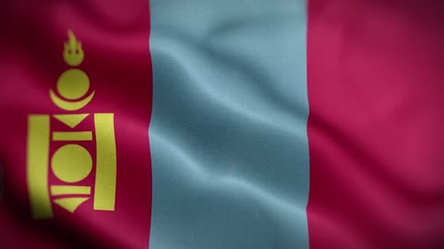 Mongolia Flag Textured Waving Front Background HD