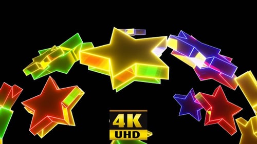 Neon Glowing Stars Dynamic Background Animation