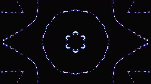 animated circle shape of colorful flashing lights, on black background