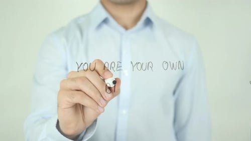 You Are Your Own Brand, Man Writing on Screen