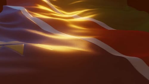 Waving Flag Background with Glowing Golden Light
