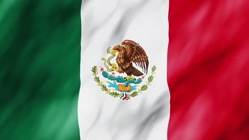 Waving Mexican Flag Seamless Loop Animation