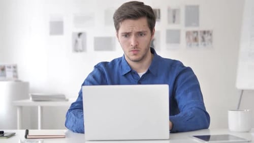 Angry Casual Adult Man Upset By Results