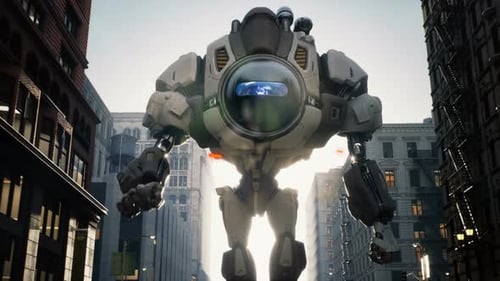 Ein paramilitärischer technologischer Roboter