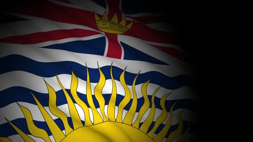 Waving British Columbia Flag Background