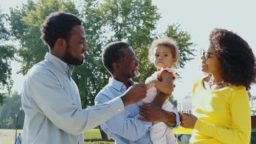 Family having fun at the park