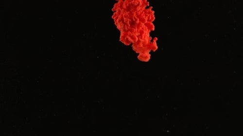 Slow motion shot of red ink on black background, shot with Phantom Flex 4K camera.
