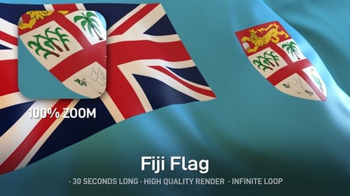 Fiji National Flag Waving Seamless Loop
