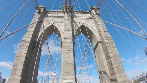 Walking On Brooklyn Bridge, New York, USA