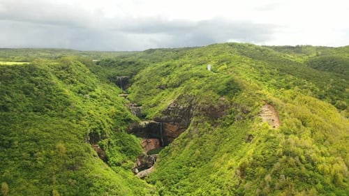 Cascades of Waterfalls Tamarin Island of Mauritius