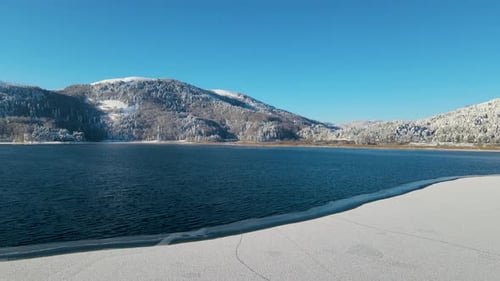 Abant Lake frozen, frozen lake