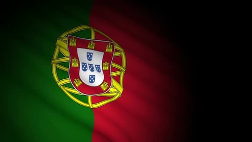 Realistic Waving Portugal Flag with Coat of Arms Animation