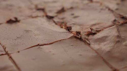 Schokoladenkuchen geteilt auf kleinere Stücke langsam kippbar 4K 3840X2160 UHD-Aufnahmen - Leckerer Kuchen mit c