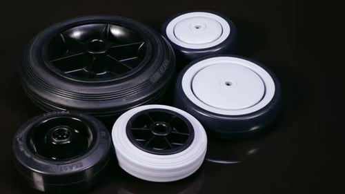 Ruedas de goma con rotación en espiral