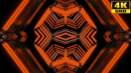 Abstract Geometric Neon Tunnel Background Loop