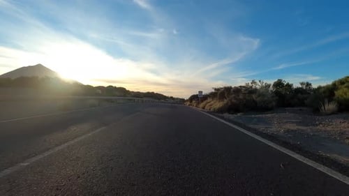 Long asphalt road ground view and travel concept