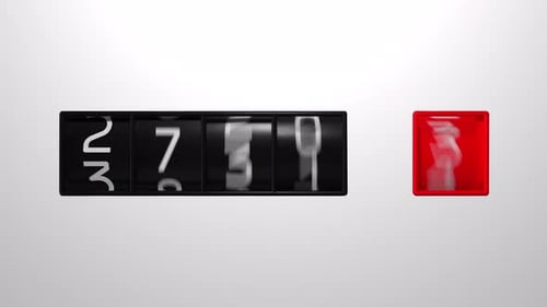 Vista de cerca de la esfera o la esfera de un instrumento de medición numérica. Contador industrial mecánico