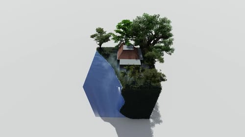 Isometric beach and ocean waves