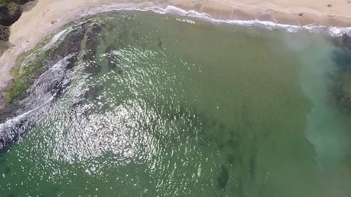 Aerial Turquoise Sea and Beach