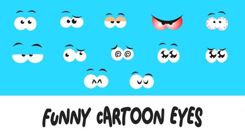 Animated Cartoon Eyes Pack with Diverse Expressions