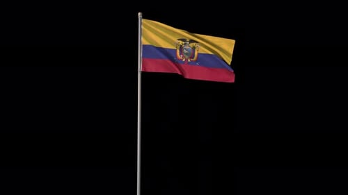 Ecuador National Flag Waving Animation
