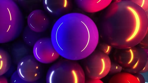 Dynamic Abstract Neon Spheres Background