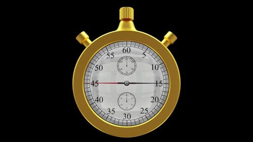 60 Second Countdown Clock - Gold Stop Watch Alpha Loop