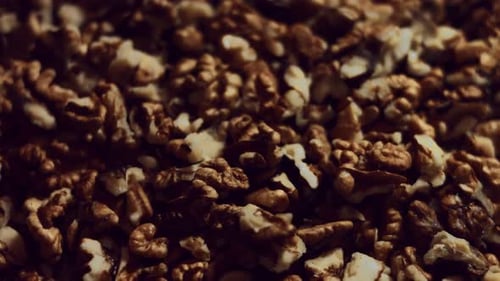 Shelled Walnuts Filling the Frame