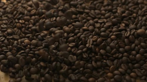 Falling Coffee Beans Fill Frame