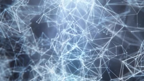 Futuristic Network Connection of Data and Glowing Geometric Plexus - 1080p