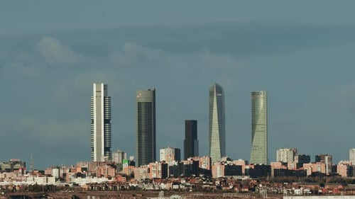 Skyscrapers in Financial District of Madrid