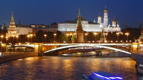 Night Hyperlapse of Moscow Kremlin