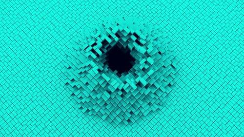 3D Blöcke Wave Blau V2