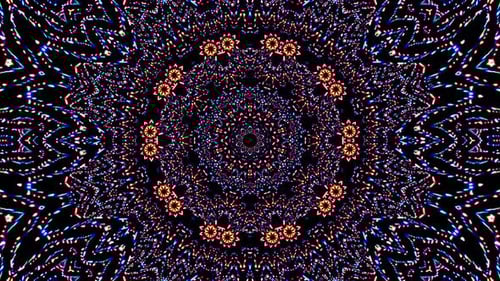 Hypnotic Abstract Geometric Lights Kaleidoscope Background