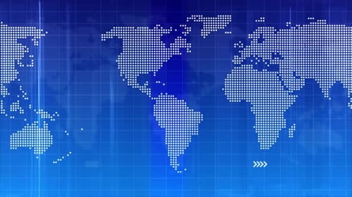 Digital World Map News Studio Background