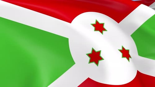 Realistic Waving Flag of Burundi Animation