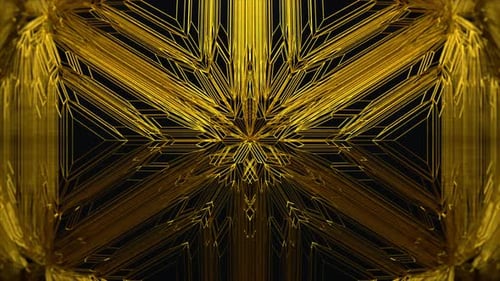 Abstract Golden Geometric Lines Expanding Pattern Seamless Loop