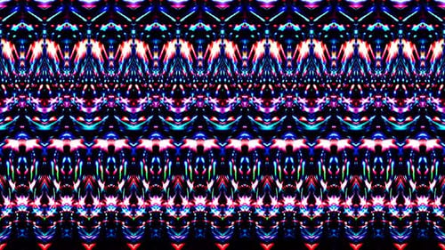 abstrakter Liniensatz mit Lichtwellen, vollfarbigem Kaleidoskop, schwarzer Hintergrund
