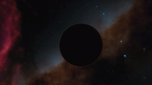 Planet Eclipse in Deep Space with Nebula and Glowing Star
