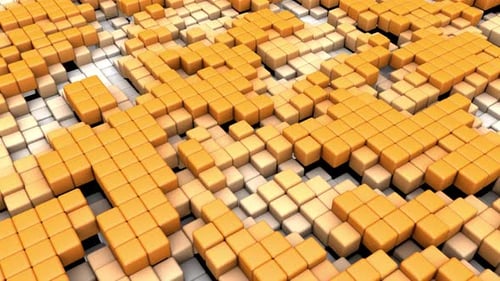 Abstrakter Hintergrund der nahtlosen Schleife Orange Cubes