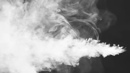 White Smoke Squirting and Floating in Space