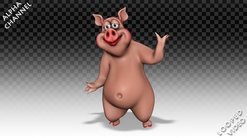 Dancing Pig 3D Animated Character