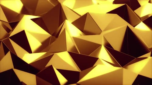 Abstract Golden Geometric Facets Shifting Loop Background
