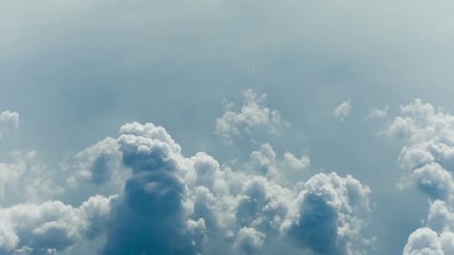 Aerial View of Fluffy White Cumulus Clouds