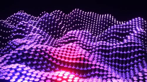 Abstract Glowing Hexagon Grid Waveform Animation